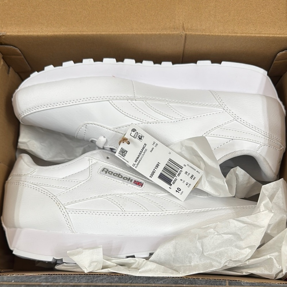 Reebok White CL Renaissance Sneakers